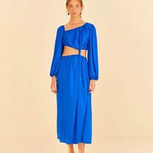 FARM RIO Blue Midi Dress